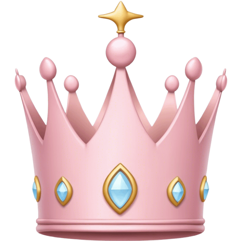 White and pastel pink crown emoji