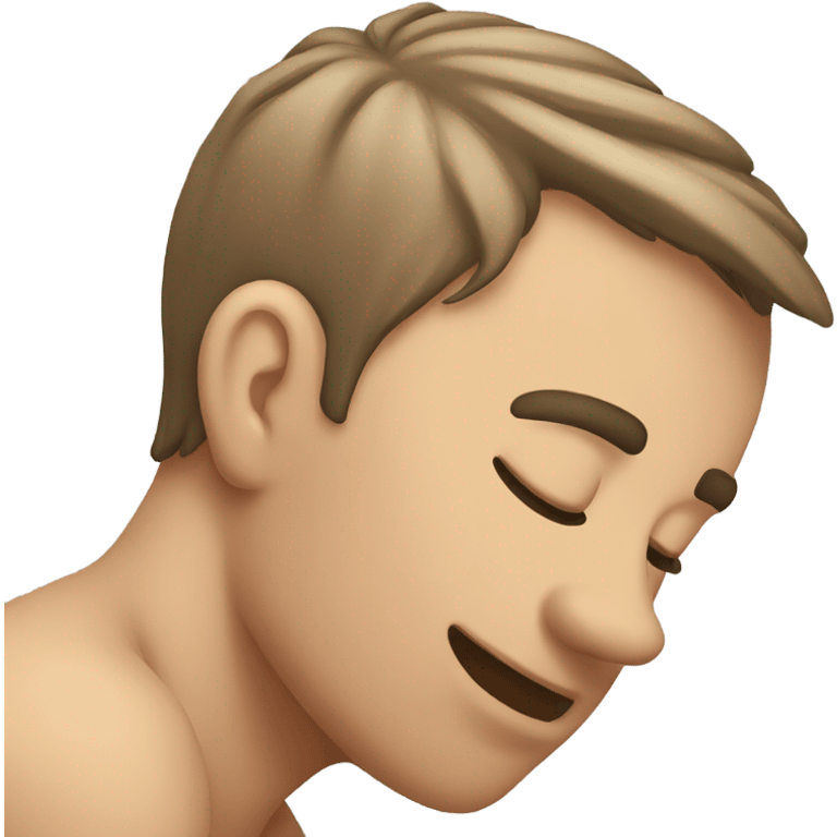 forearm placed on the back of a head emoji