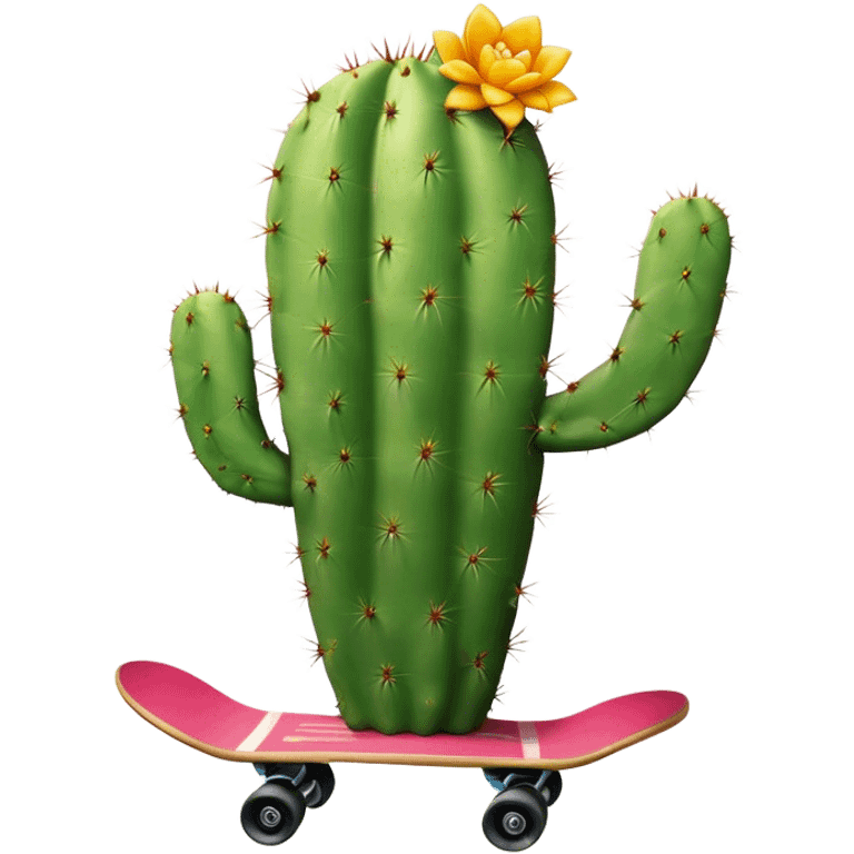 A cactus is skateboarding emoji