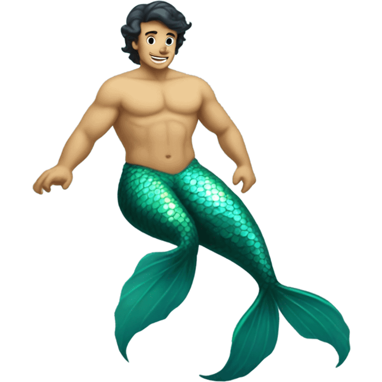 Tan merman with dark hair emoji