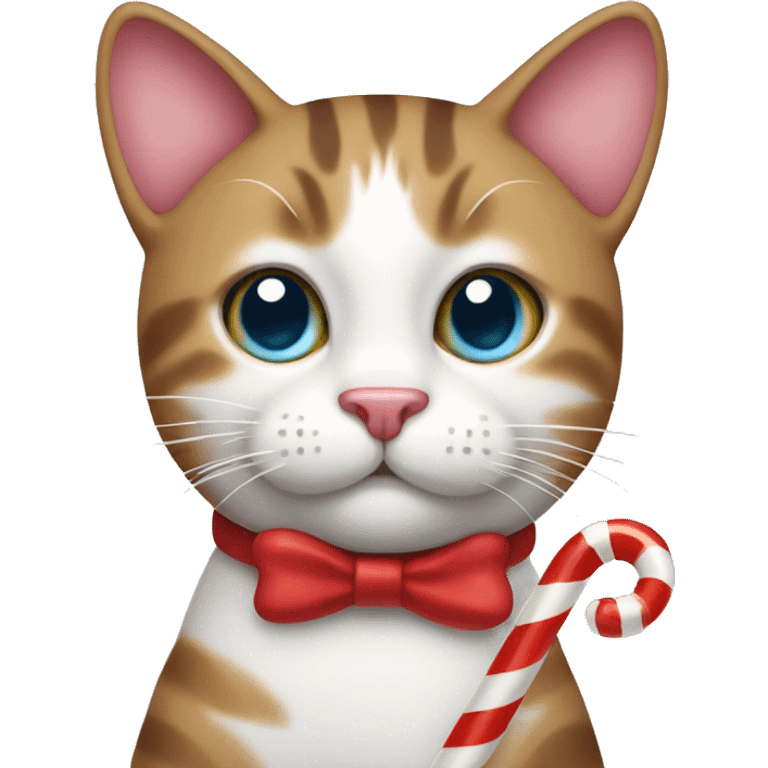 cat with candy cane  emoji