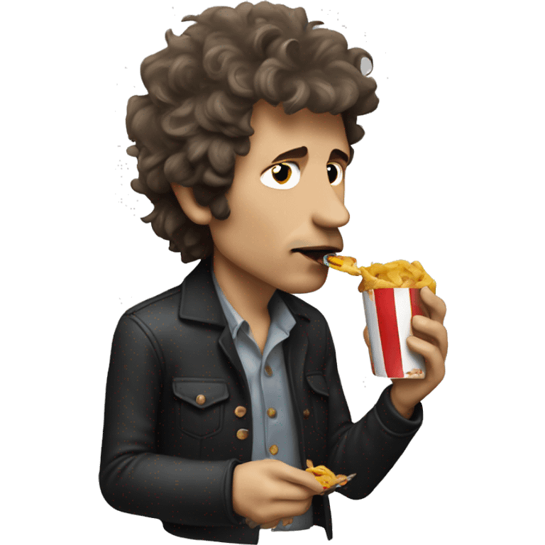 Bob Dylan eating a cassete ta emoji