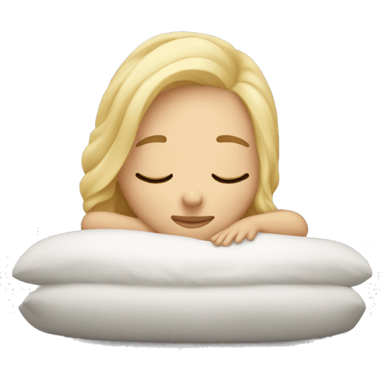 Blonde girl sleeping emoji