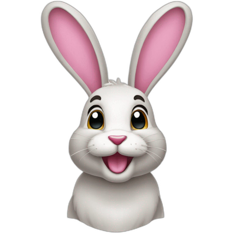 Mascotte lapin creatif emoji