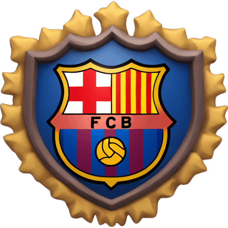 Fc Barcelona badge with year they have been invented emoji