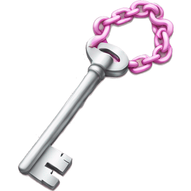 Silver Keys with pink chain emoji