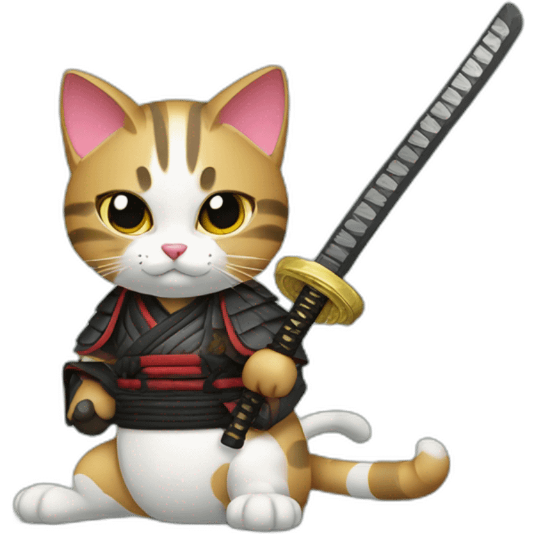 Samurai cat katana emoji