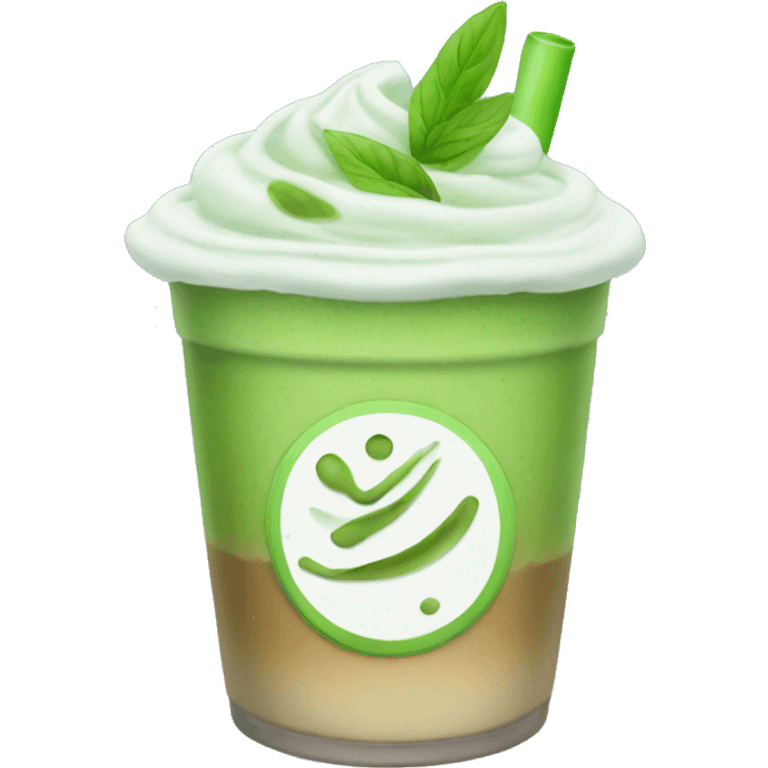 Iced matcha latte emoji