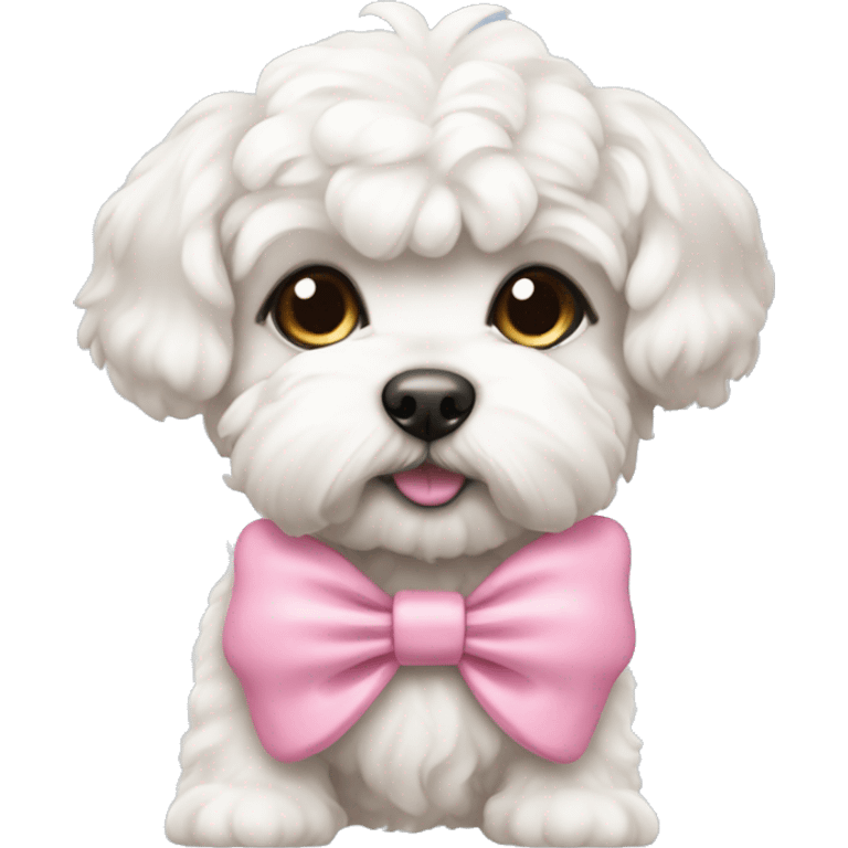 Schichon puppy pink bow emoji