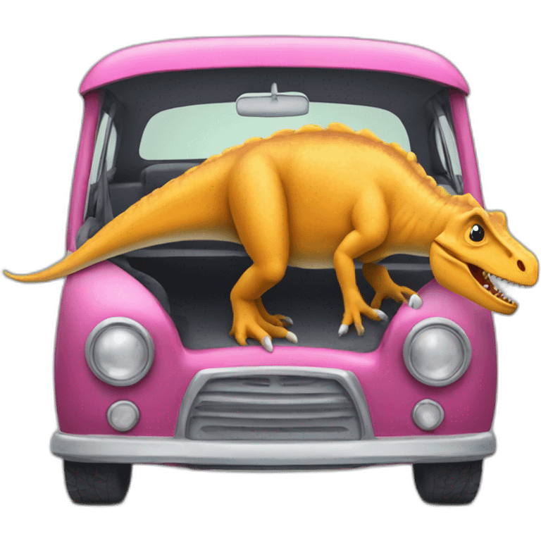 A dinosaur in a car  emoji