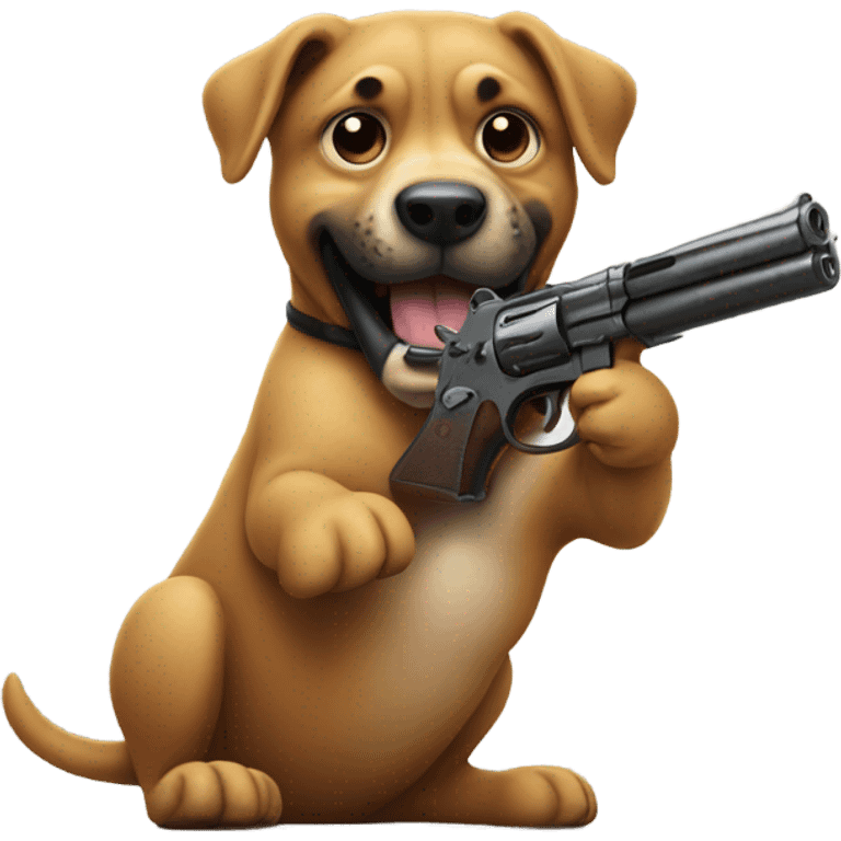 Dog with a gun emoji