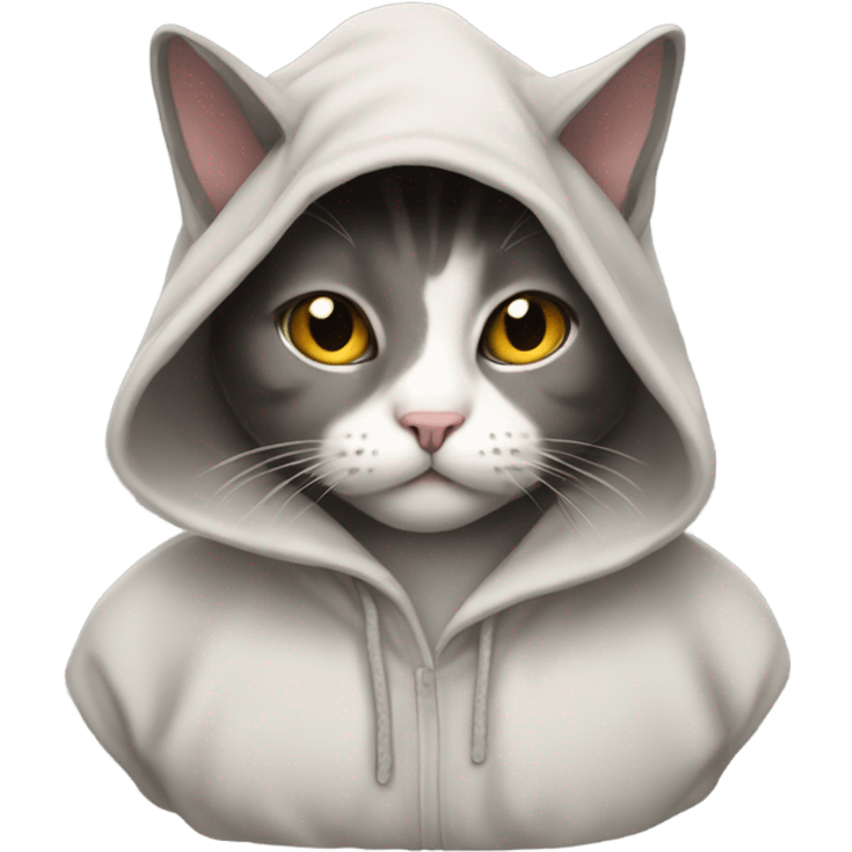 Cat wearing a hoodie emoji