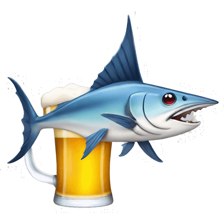 Swordfish with a beer emoji