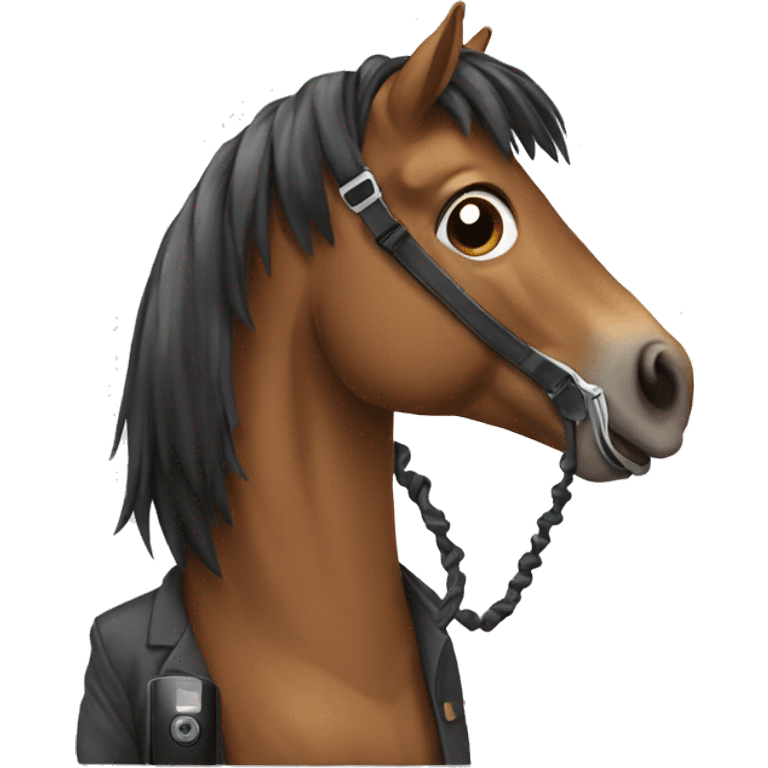 Horse with phone  emoji