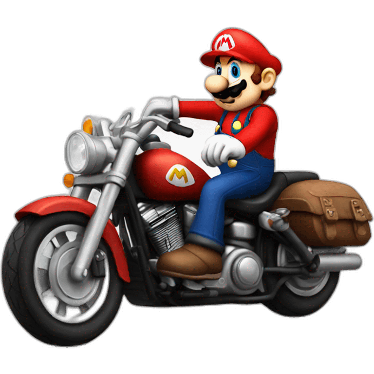 Mario on a Harley Davidson emoji