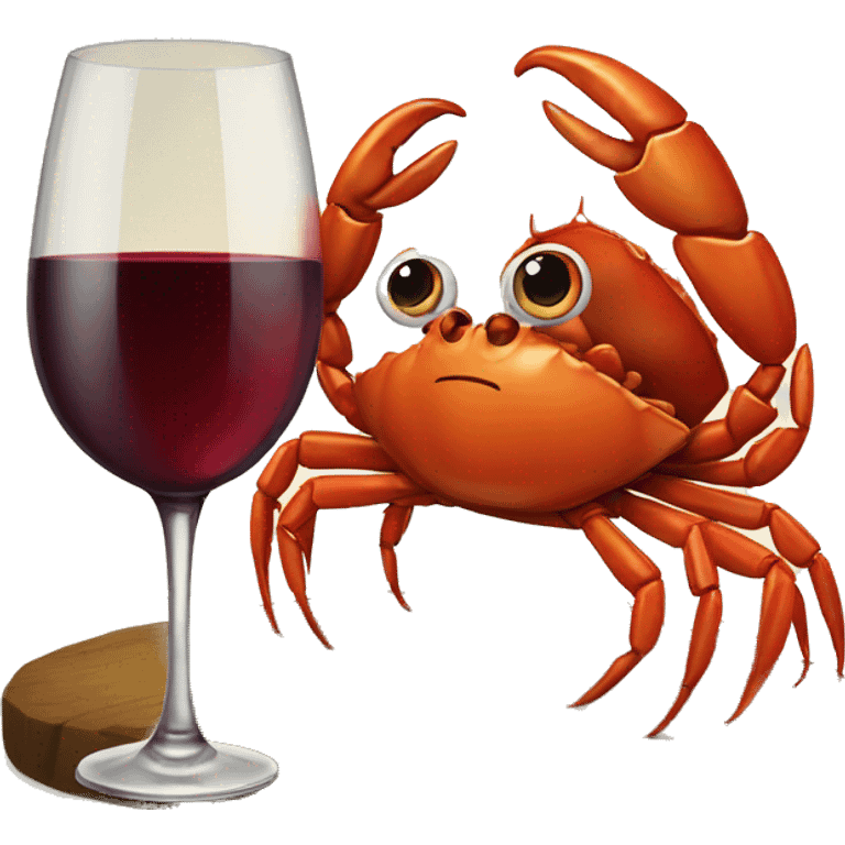 Crab drinking wine emoji