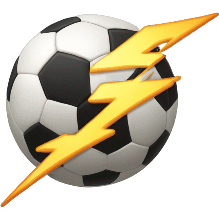 Soccer ball with a thunder emoji