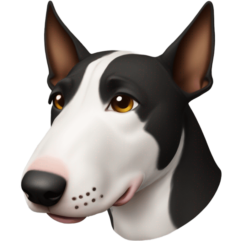 Bull terrier tête toute noir head And brown round at the top of the eyes emoji