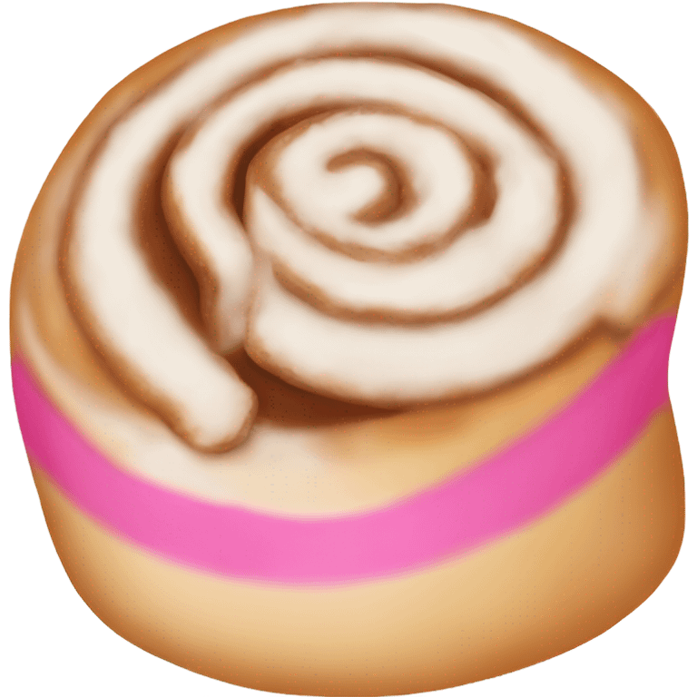 Cinnamon roll in pink emoji