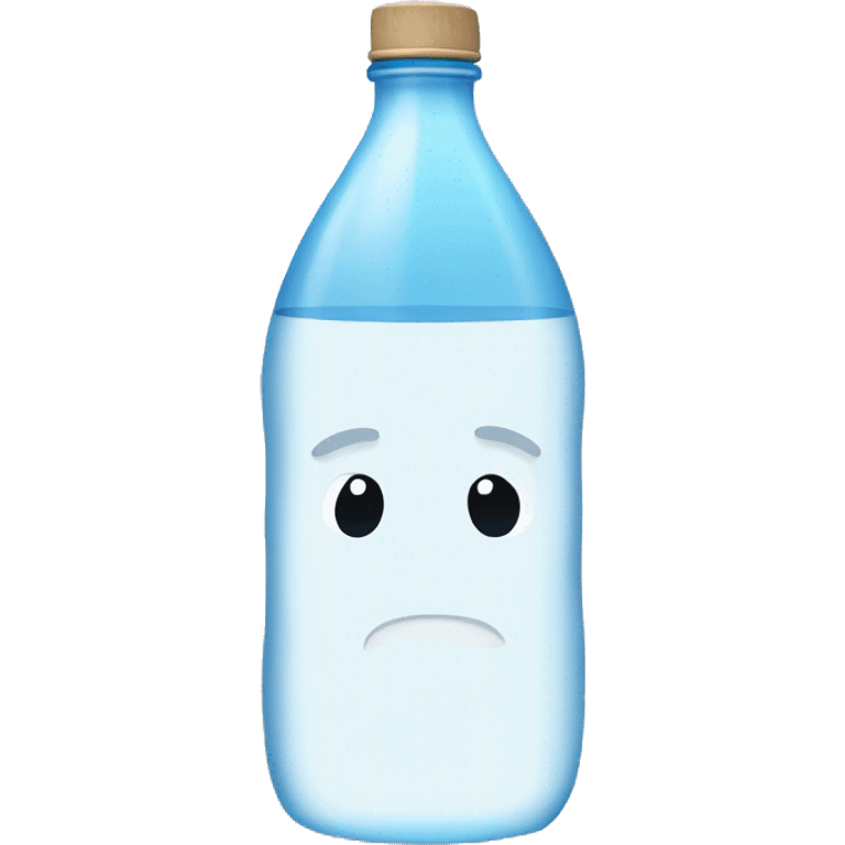 Bottle of water with no face emoji