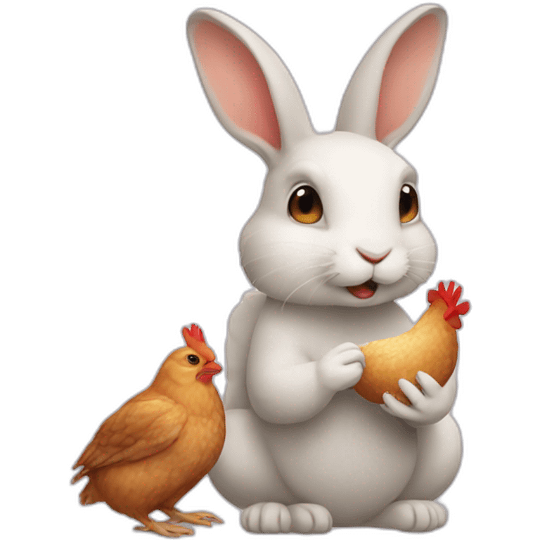 Rabbit eating a chicken  emoji