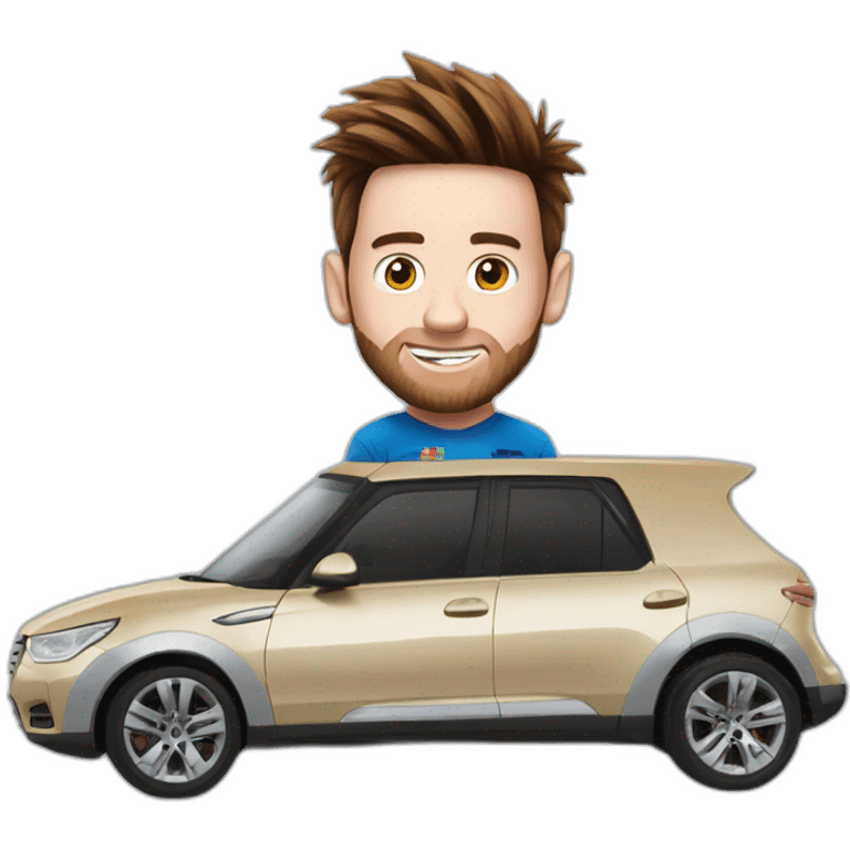 Messi sur une voiture emoji