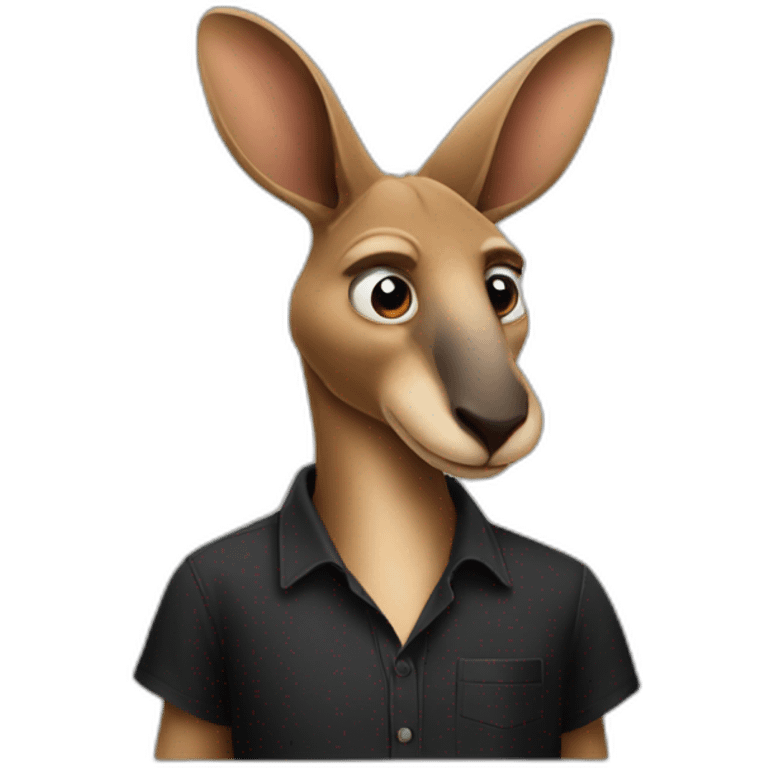 kangaroo wearing black shirt emoji