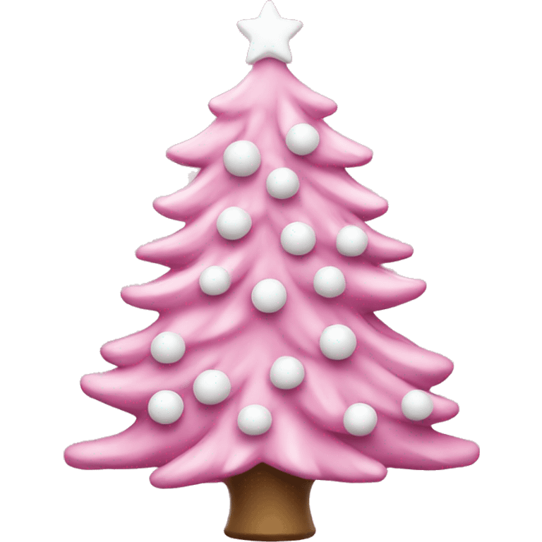 Pink Christmas tree with white decorations  emoji