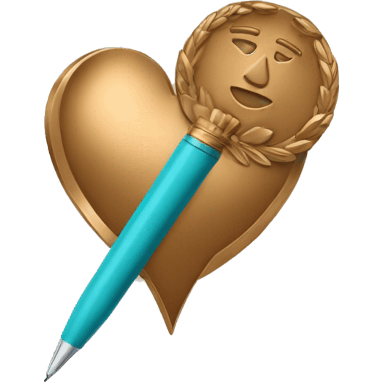 bronze medal with a pen emoji