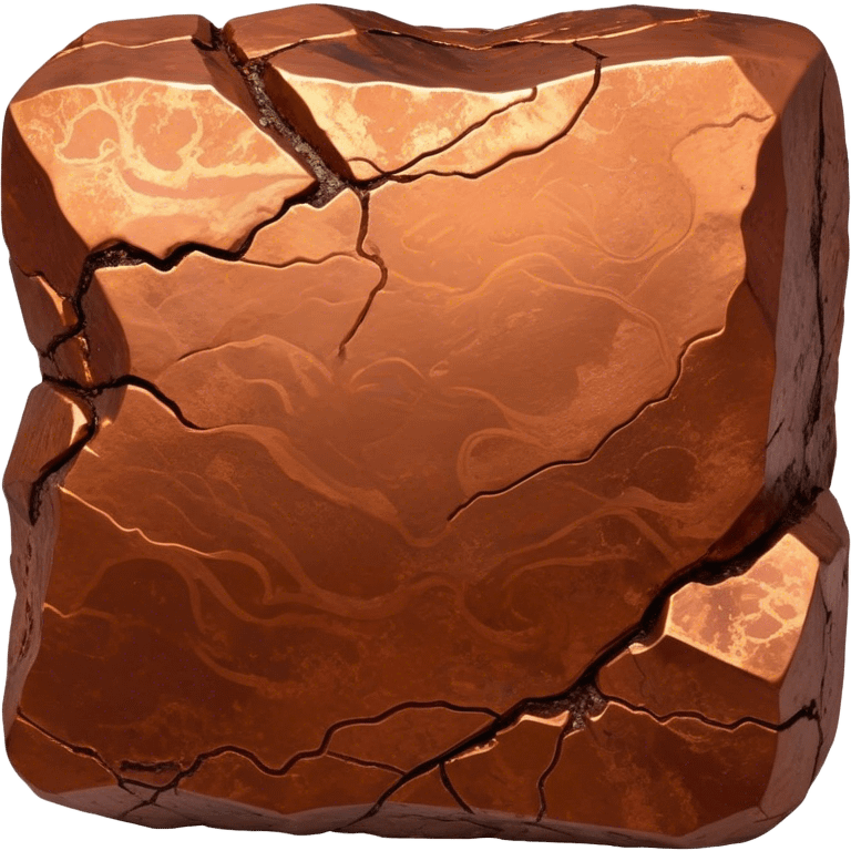 Cinematic Realistic Copper Ore, Warm and earthy, with rich, reddish-brown hues and intricate swirls of natural patterns across the rough, raw surface. The metal catches light with a gentle, glowing shimmer, exuding a rustic, organic charm. Soft glowing outline, capturing the essence of earthy elegance and natural beauty in raw copper ore. emoji