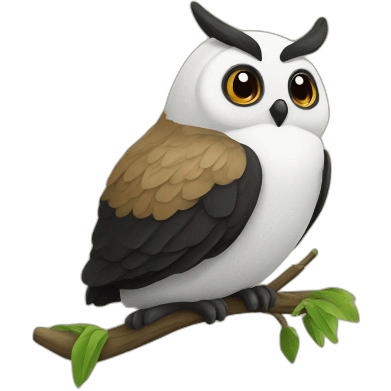 Hibou sur panda emoji