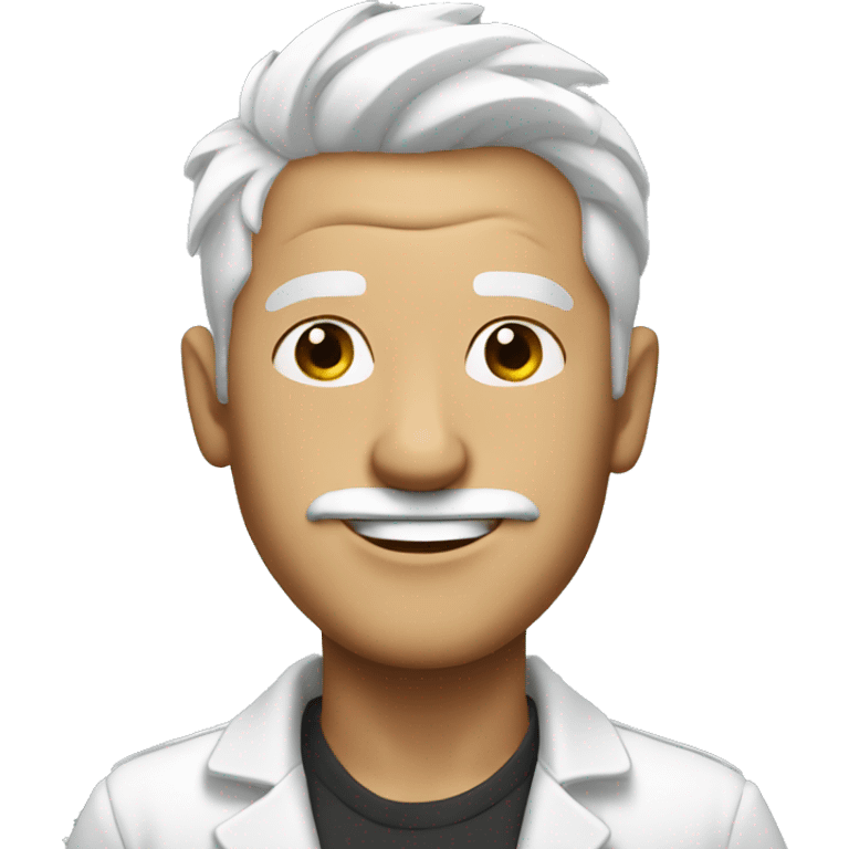 guy winking with white hair emoji