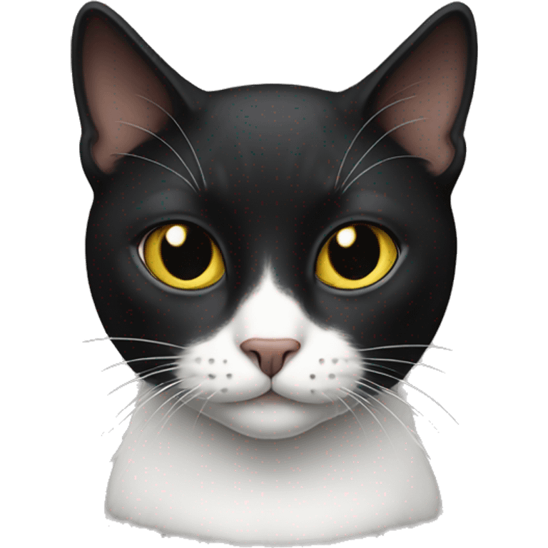 Black cat with white spotd emoji