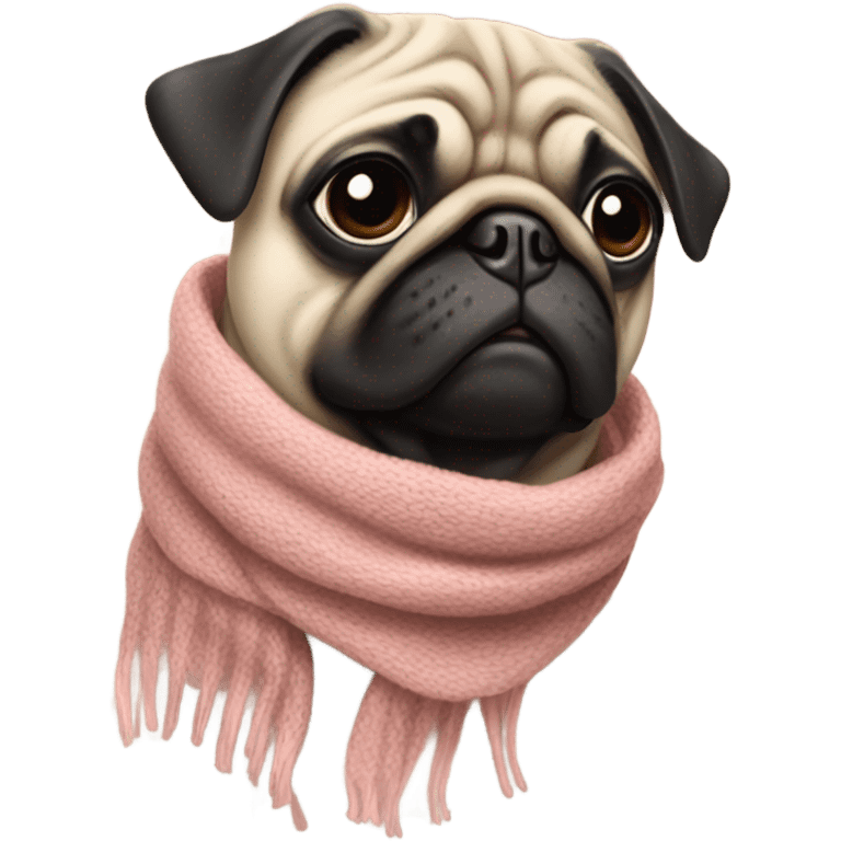 Pug with a scarf that says Brooklyn  emoji