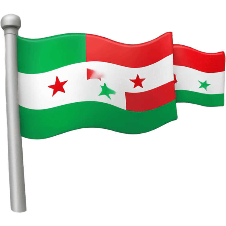 Green flag of syria with three red stars emoji