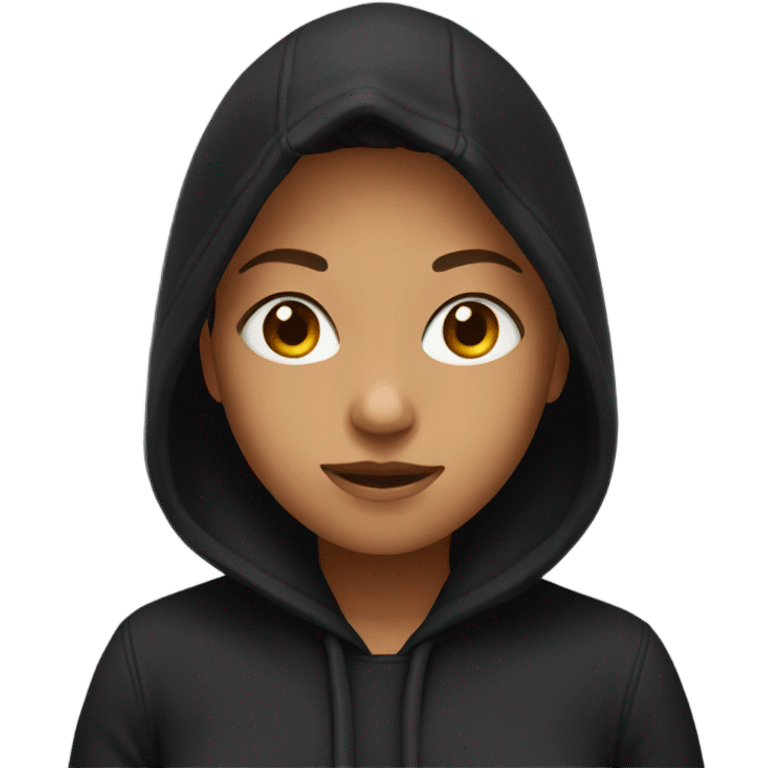 female Hoodie black emoji