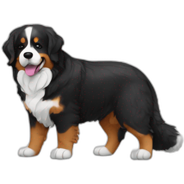 bernese mountain dog digging a plant emoji