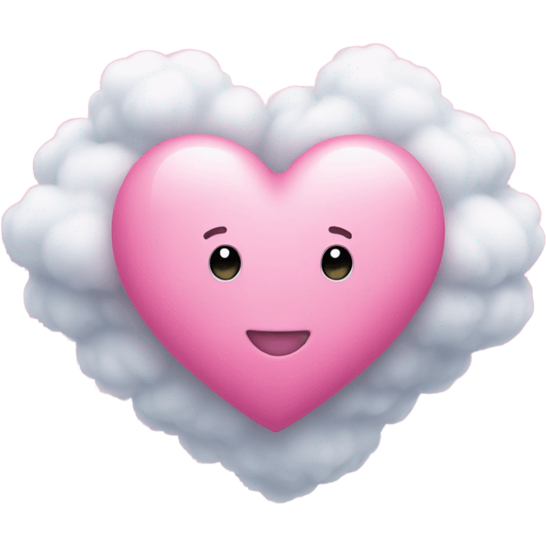 Pink heart with white cloud emoji