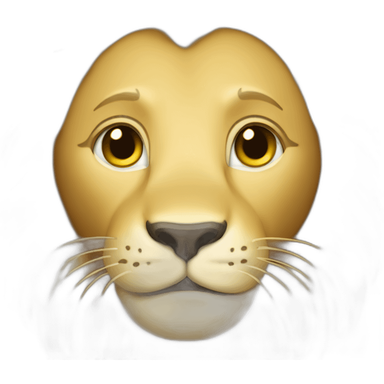 happyBlonde lion with slightly bald forehead emoji