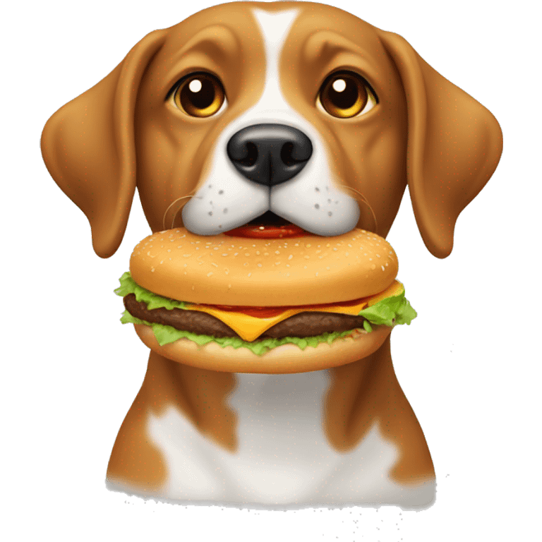 Dog eating burger emoji