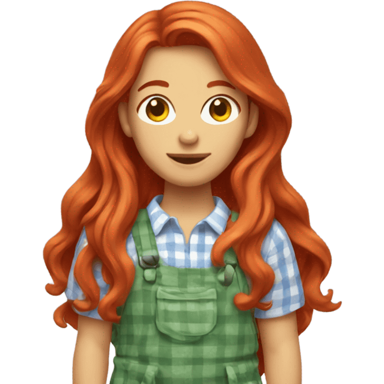 Red head with long hair wearing garden clothes emoji