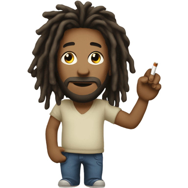 guy with dreads with cig emoji