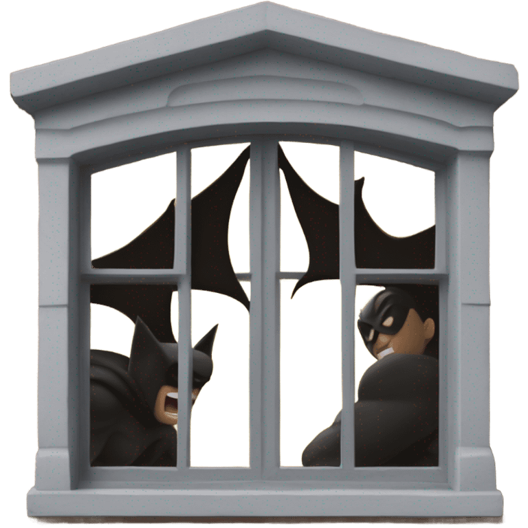 Bat man on window emoji