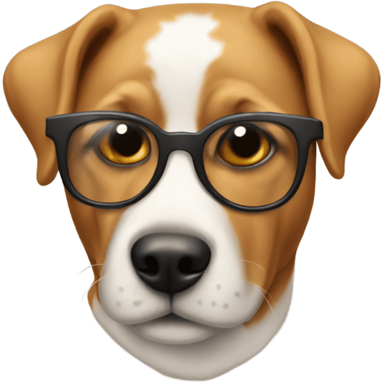 Perro con lentes emoji