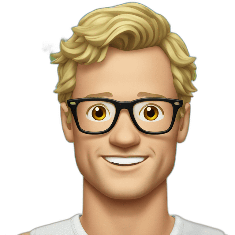 Jonathan Toews wearing glasses as beach bum emoji