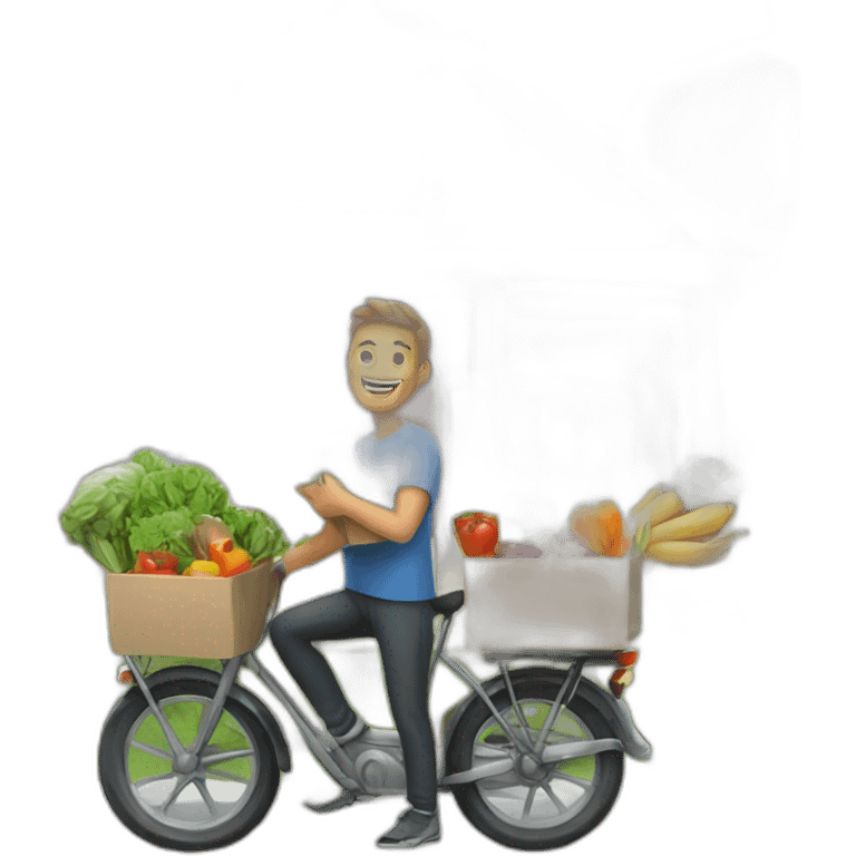 man delivering healthy food to a home emoji