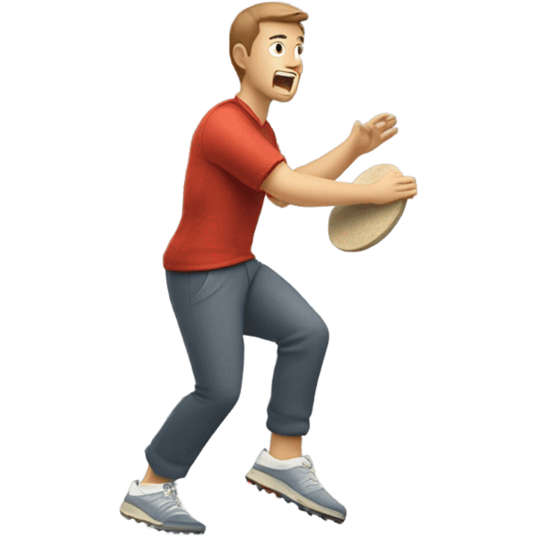 White disc golfer emoji