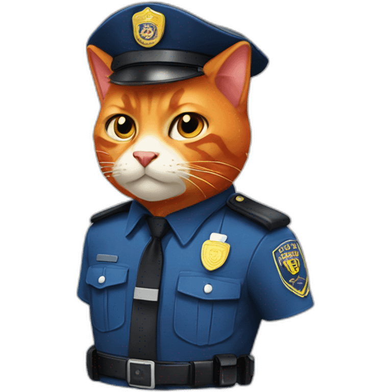 Red cat policemen emoji