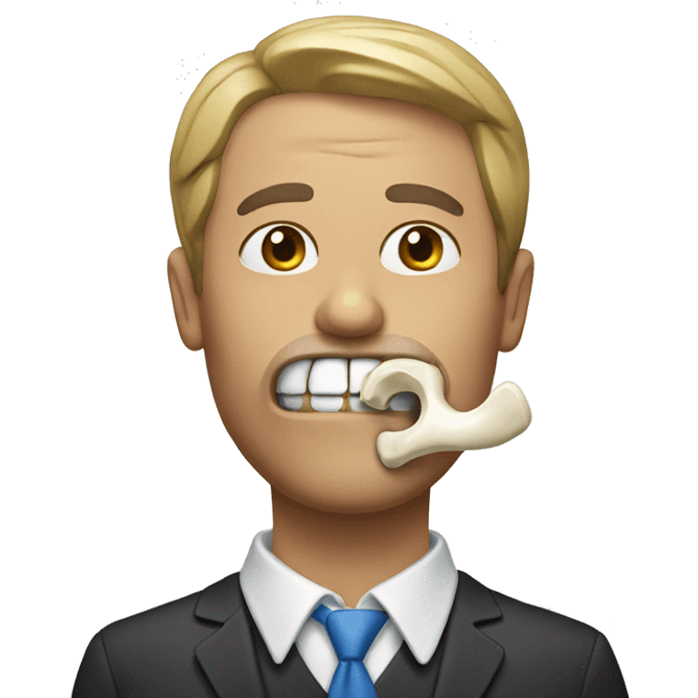 A man with a bone in his mouth  emoji