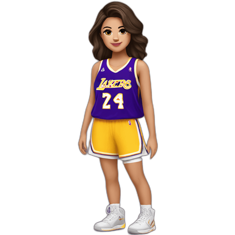 selena gomez with lakers jersey emoji